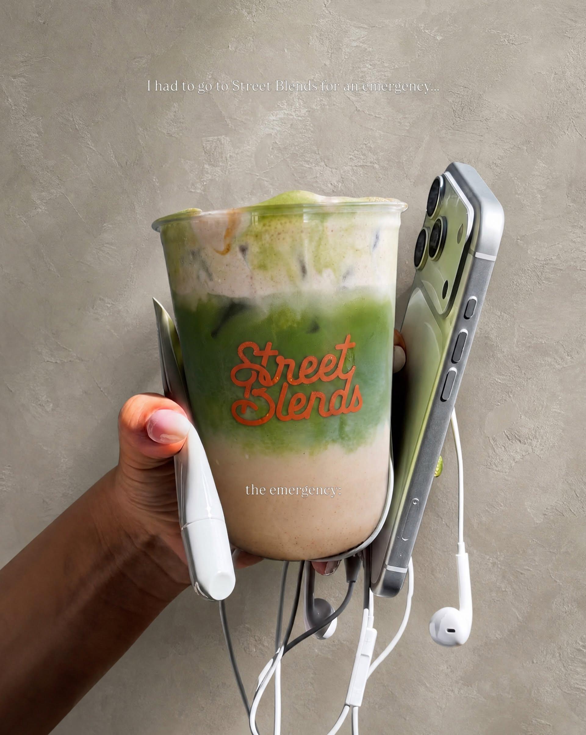 Specialty espresso drink at Street Blends coffee shop in NYC
