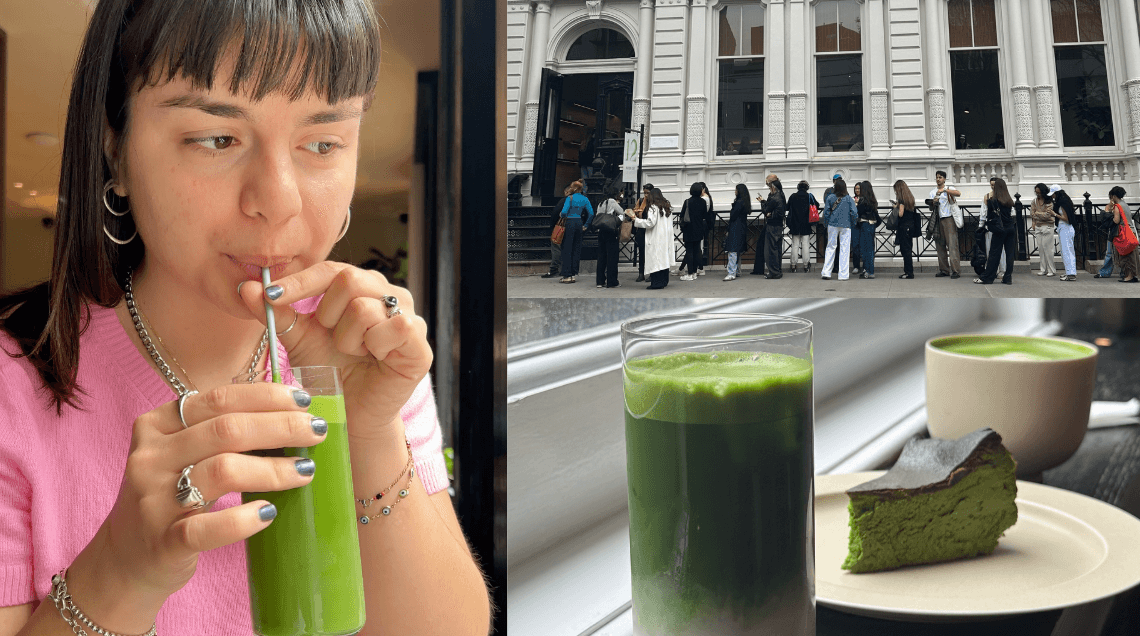 Hand-whisked matcha latte at 12 Matcha on Bond Street, NoHo NYC